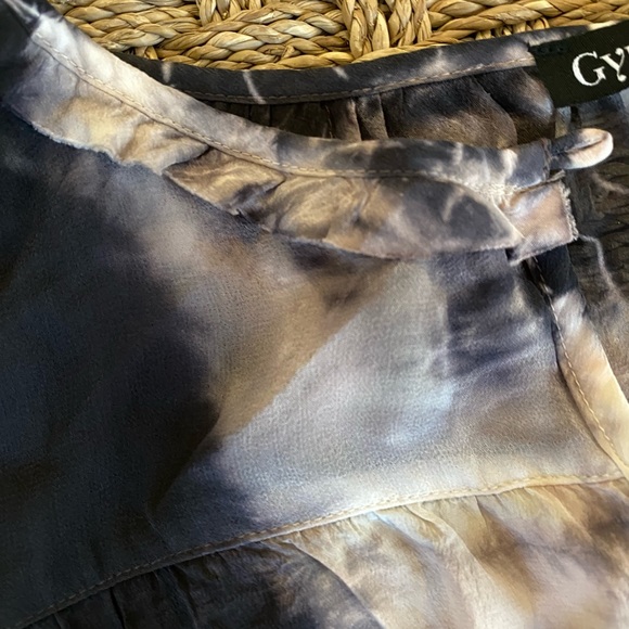 Gypsy 05 silk tie dye long sleeve top. Size L - Picture 3 of 10